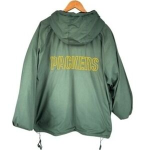 90s VTG Game‎ Day NFL Green Day Packers Jacket Hooded Coat XXL